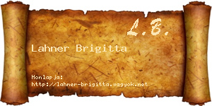 Lahner Brigitta névjegykártya